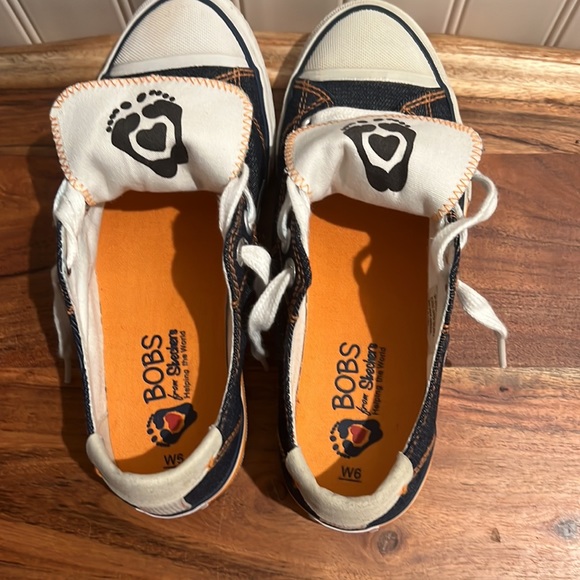BOBS From Sketchers Blue Canvas Denim Shoes-Like New - Picture 5 of 14